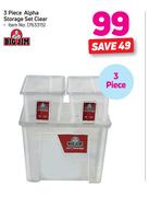 Big Jim 3 Piece Alpha Storage Set Clear X 3