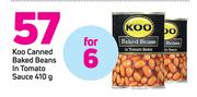 Koo Canned Baked Beans In Tomato Sauce-6 x 410g