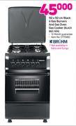Bruhm 50 x 50cm Black 4 Gas Burners And Gas Oven Gas Cooker Black BGC-504