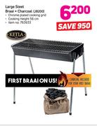 Ketla Large Steel Braai + Charcoal Jb200