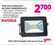 Eurolux 10 W LED Floodlight Without Sensor Black-Each
