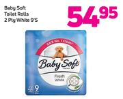 Baby Soft Toilet Rolls 2 Ply WHite 9's