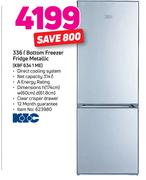 KIC 336L Bottom Freezer Fridge Metallic KBF 634 1 ME