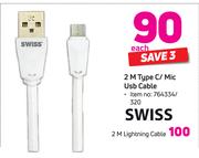 Swiss 2m Type C/ Mic USB Cable