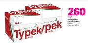 Typek A4 White Paper Box-5 x 500 Sheet-Each