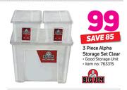 Big Jim 3 Piece Alpha Storage Set Clear