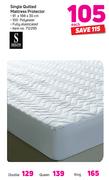 Double Quilted  Mattress Protector-Each