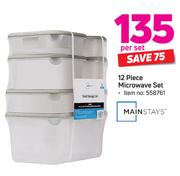 Mainstays 12 Piece Microwave Set-Per Set
