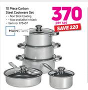 Mainstays 10 Piece Carbon Steel Cookware Set-Per Set
