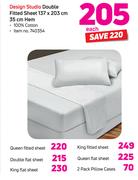 Design Studio Queen Flat Sheet 137 x 203 cm 35 cm Hem-Each