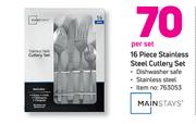 Mainstays 16 Piece Stainless Steel Cutlery Set-Per Set