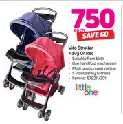 Little One Vito Stroller Navy Or Red-Each
