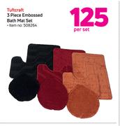 Tuftcraft 3 Piece Embossed Bath Mat Set-Per Set