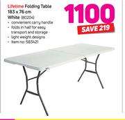 Lifetime Folding Table 183 x 76 cm White 