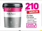 Simple Choice 20Ltr Matt PVA White-Each