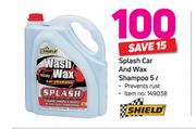 Shield Splash Car And Wax Shampoo-5Ltr