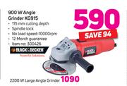 Black & Decker 900 W Angle Grinder KG915