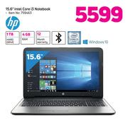HP 15.6” Intel Core i3 Notebook