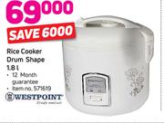 Westpoint 1.8L Rice Cooker Drum Shape 
