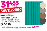 Casa Assorted Lined Microfiber Curtain