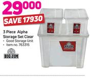 Big Jim 3 Piece Alpha Storage Set (Clear)
