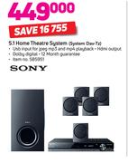 Sony 5.1 Home Theatre System SYSTEM DAV TZ