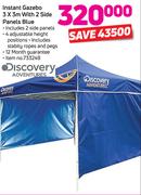 Discovery Adventures Instant 3 X 3m With 2 Slide Panels Blue
