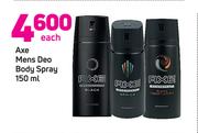 Axe Mens Deo Body Spray-150ml Each