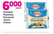 President Mozarella Processed Sliced Cheese-Each