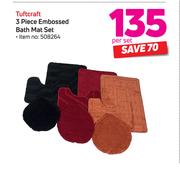 Tuftcraft 3 Piece Embossed Bath Mat Set-Per Set