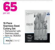 Mainstays 16 Piece Stainless Steel Cutlery Set-Per Set