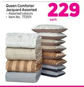 Queen Comforter Jacquard In Assorted Colours-Each