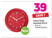 Clolour Clock Assorted 20cm