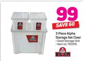 Big Jim 3 Piece Alpha Storage Set Clear