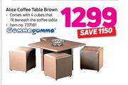 Gommagomma Aloce Coffee Table Brown With 4 Cubes