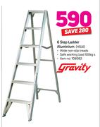 Gravity 6 Step Ladder Aluminium HSL6