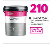 Simple Choice 20Ltr Matt PVA White