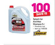 Shield Splash Car And Wax Shampoo-5Ltr