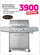 Ketla Stainless Steel 4 Burner Gas Braai