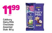 Cadbury Dairy Milk Chocolate Assorted Slab 80g-Each