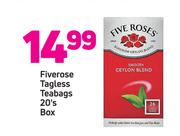 Fiverose Tagless Teabags 20's-Box