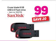 Sandisk Cruzer Blade 8 GB USB 2.0 Flash Drive-Each