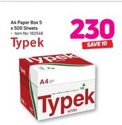 Typek A4 White Paper Box-5 x 500 Sheets