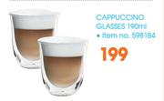 Delonghi Cappuccino Glasses 190ml