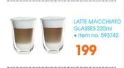 Delonghi Latte Macchiato Glasses 220ml