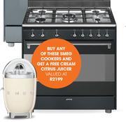 Smeg 90cm Full Gas Black Cooker SSA91GGA9