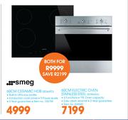 Smeg 60cm Ceramic Hob SE364TD + Smeg 60cm Electric Oven Stainless Steel SF385XSA-For Both