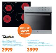 Whirlpool 60cm Ceran Hob + Whirlpool Eye Level Oven-Both For