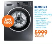 Samsung 8Kg Metallic Front Load Washing Machine WF80F5E