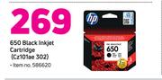 HP 650 Black Inkjet Cartridge CZ101AE 302